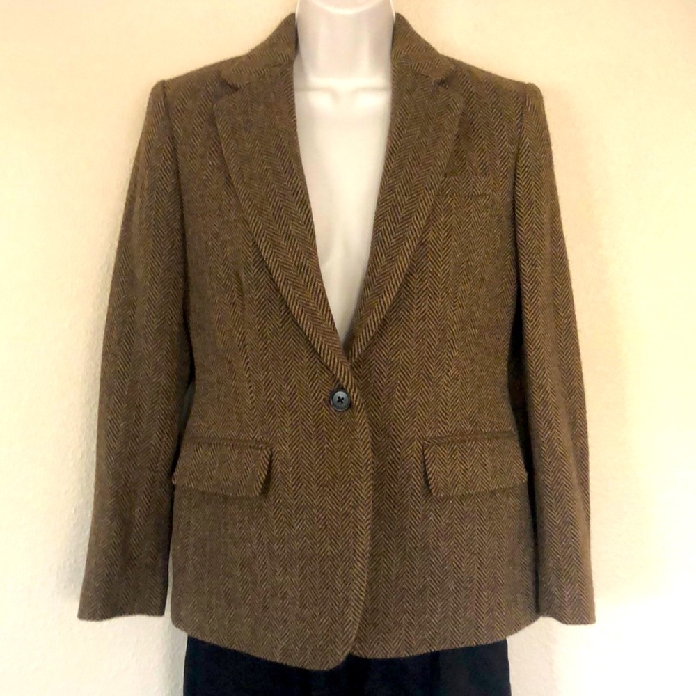 Lauren Ralph Lauren Black Label Brown Herringbone Jacket NWOT